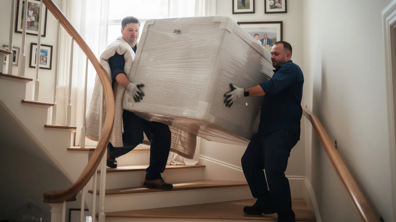Residential moving crew working at a Nashville home