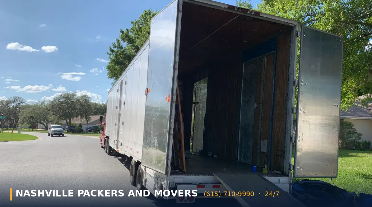 Local moving service crew working at a Nashville-area home