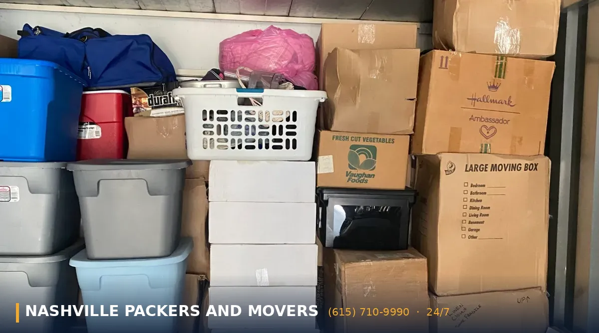 Moving and Storage Services Nashville TN | Moving Storage 5 Long-distance move preparation with boxes staged for storage